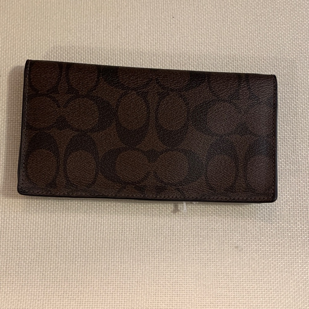 COACH Brown Signature Leather Wallet NEW